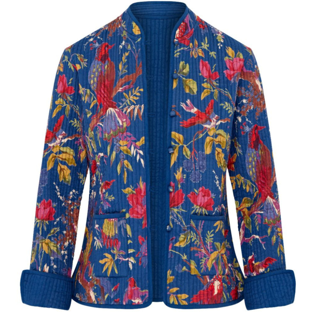 **NEW** Reversible 'Bird of Paradise' Cotton Jacket - Midnight Blue