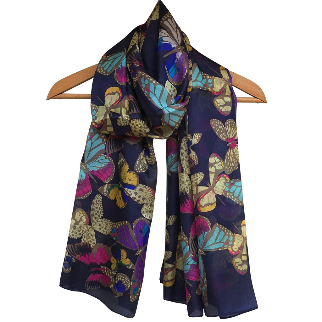 'Butterflies' Pure Silk Scarf