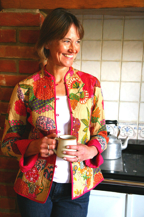 Reversible Beige Tropical Cotton Jacket