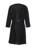 Silk Embroidered Coat-Black