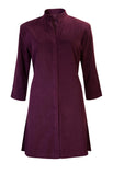 Washable Faux Suede Lightweight Coat - Plum