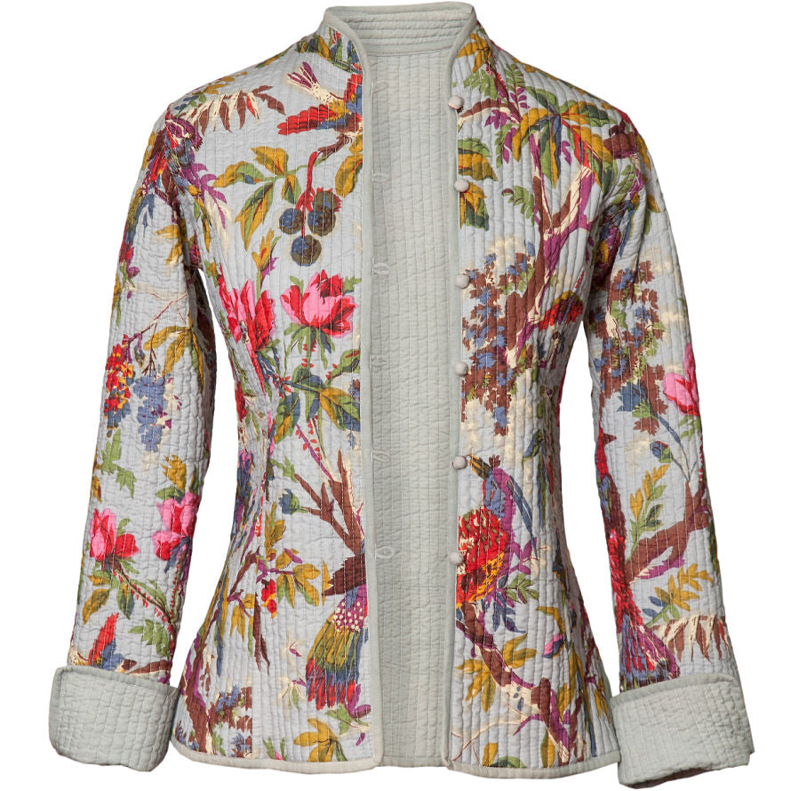 Reversible 'Bird of Paradise' Cotton Jacket - Grey