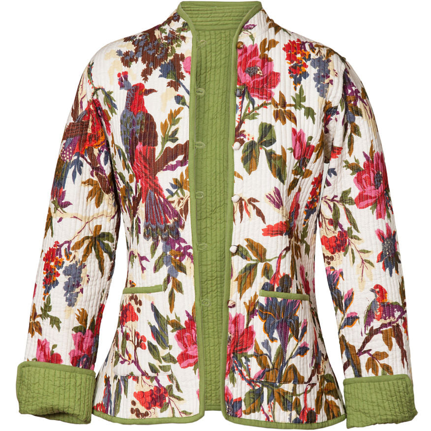 Reversible 'Bird of Paradise' Cotton Jacket - White