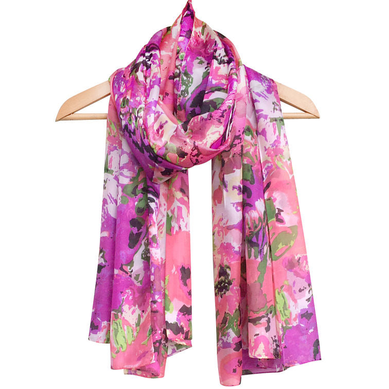 'Pink Melody' Pure Silk Scarf