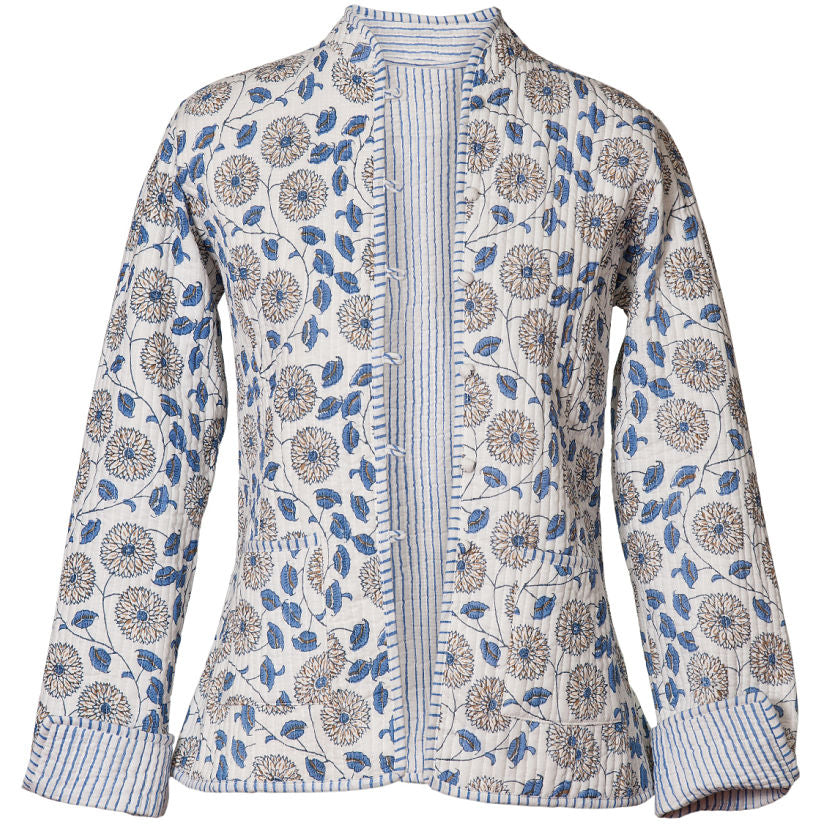 Reversible 'Cornflowers & Stripes' Cotton Jacket