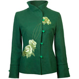 Embroidered Wool Jacket -  Moss Green