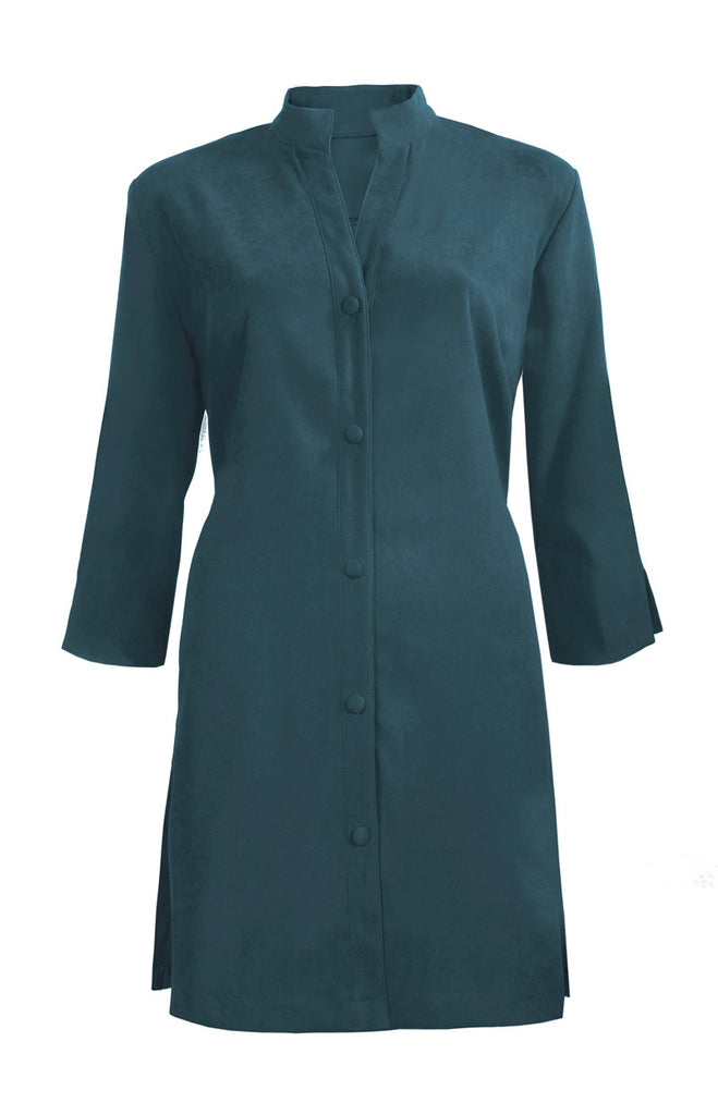 Washable Faux Suede Lightweight Coat  - Teal