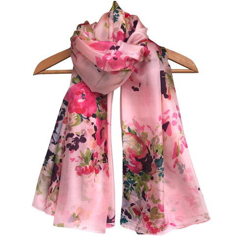 'Rose Garden' Pure Silk Scarf