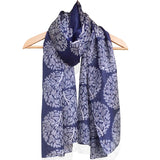'Tree of Life - Ink Blue' Pure Silk Scarf