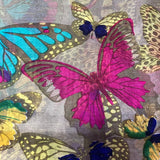 'Beautiful Butterflies - Caramel' Pure Silk Scarf