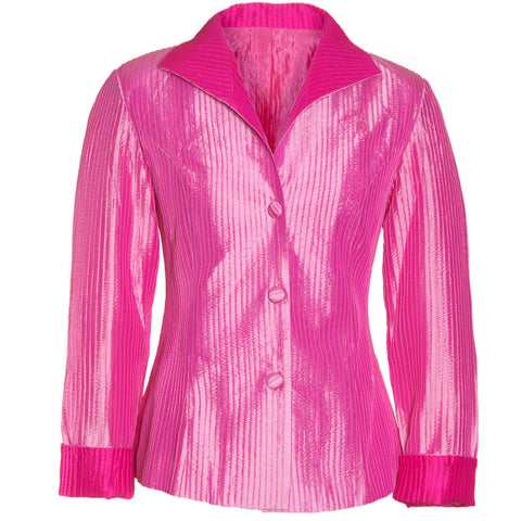 Pintuck Taffeta Jacket - Pink & Fuschia
