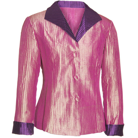 Pintuck Taffeta Jacket - Pink & Purple