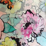 'Watercolour Florals - Ivory' Pure Silk Scarf