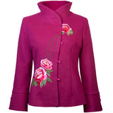 Embroidered Wool Jacket - Cyclamen Pink