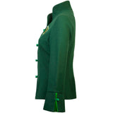 Embroidered Wool Jacket -  Moss Green